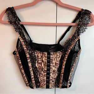 Victoria's Secret Very Sexy Leopard Lace Corset Top Small